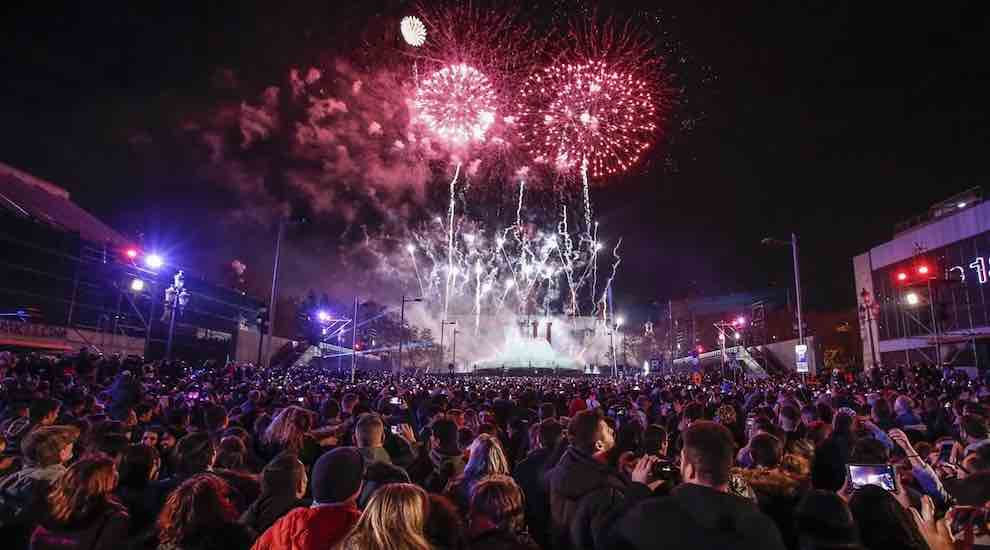 Silvester, Barcelona, Feuerwerk, Jahreswechsel, Katalonien